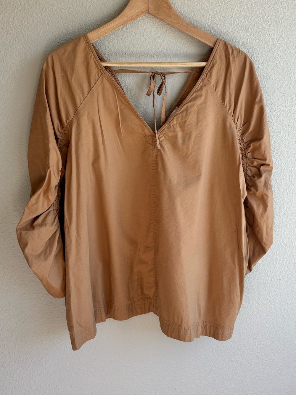 LOFT Tan V-Neck Blouse